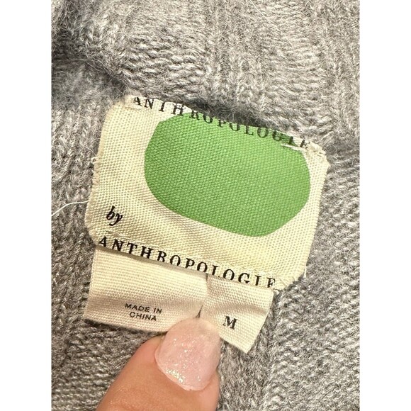 Anthropologie Arsenau Ribbed Wool Blend Gray/Yellow Sweater Dress Size M EUC!!! - Picture 4 of 6